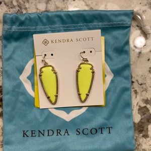 Bright yellow Kendra Scott earrings